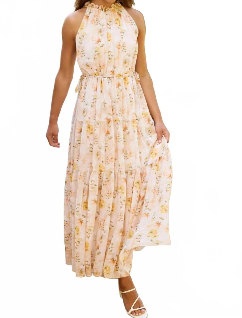 NEW LUCY PARIS prescott maxi dress in beige